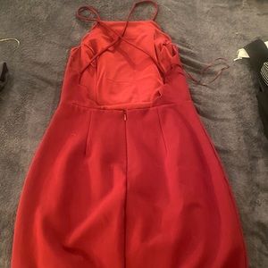 Red cocktail dress with open back